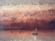 Gustave Courbet Sunset on Lake Geneva oil painting artist